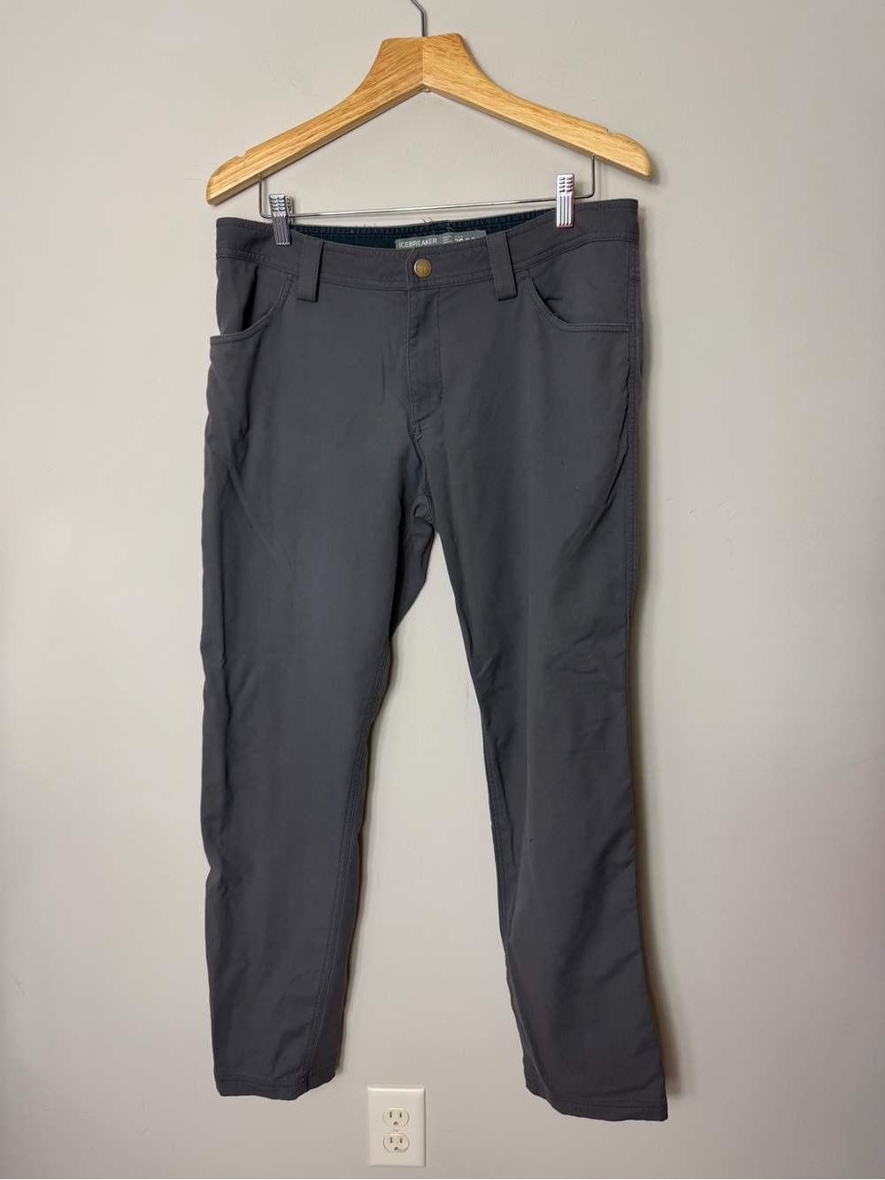 Icebreaker men’s gray wool blend pants size 36